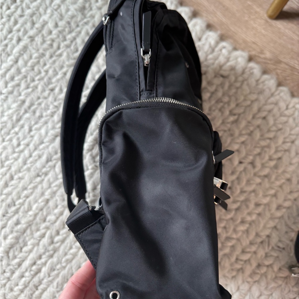 Tumi Black Nylon Backpack with Silver Hardware - Picture 5 of 6